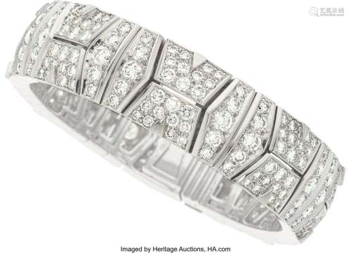 Cartier Diamond, White Gold Bracelet, English, French  Stone...