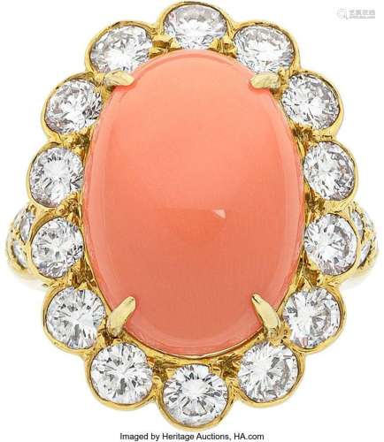 Van Cleef & Arpels Coral, Diamond, Gold Ring  Stones: Co...