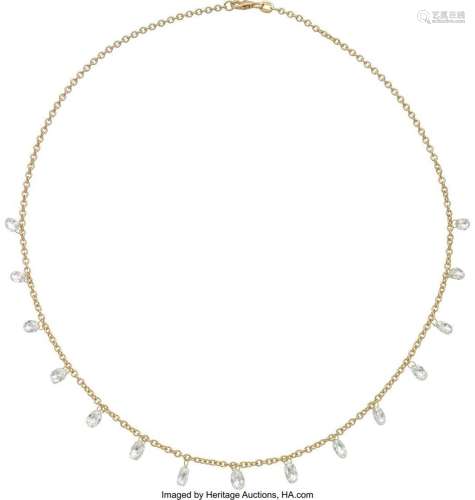 Diamond, Gold Necklace  Stones: Diamond briolettes weighing ...