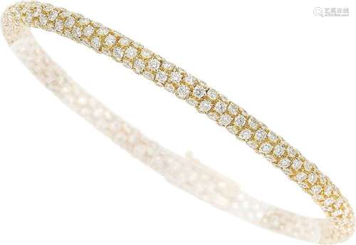 Diamond, Gold Bracelet  Stones: Full-cut diamonds weighing a...