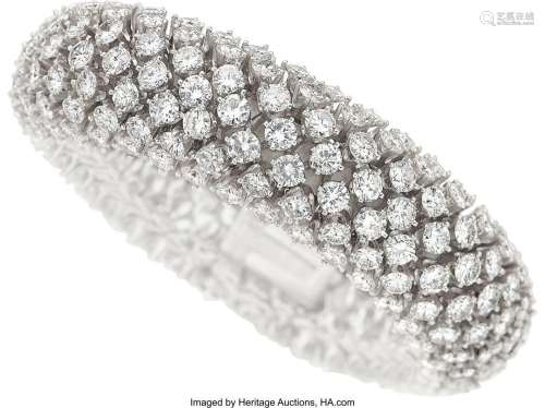 Diamond, White Gold Bracelet  Stones: Full-cut diamonds weig...