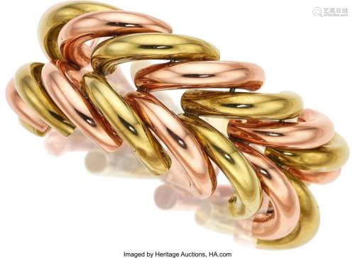Retro Gold Bracelet  Metal: 14k rose and yellow gold Weight:...