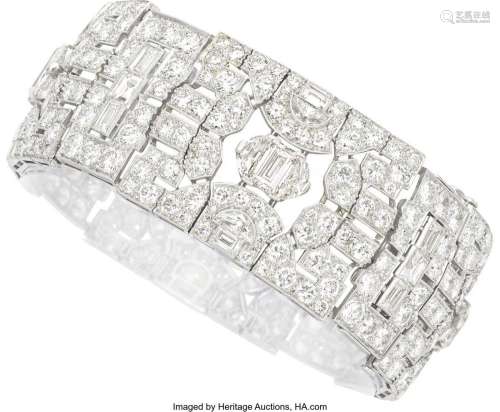 Diamond, Platinum Bracelet  Stones: European, transitional, ...