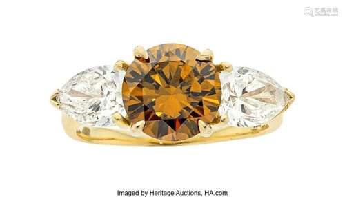 Fancy Deep Yellow-Brown Diamond, Diamond,  Gold Ring  Stones...