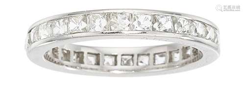 Art Deco Diamond, Platinum Eternity Band  Stones: French and...