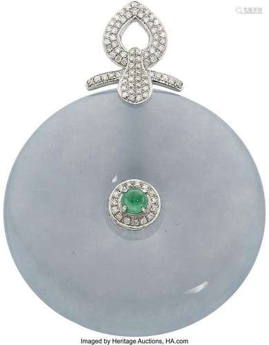 Jadeite Jade, Diamond, White Gold Pendant  Stones: Lavender ...