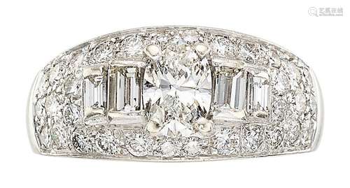 Bvlgari Diamond, White Gold Ring  Stones: Oval-shaped diamon...