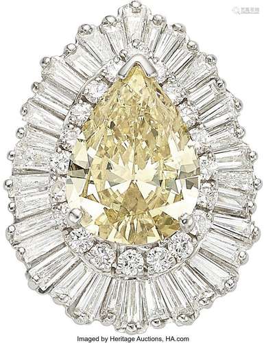 Fancy Brown-Yellow Diamond, Diamond, Platinum Ring  Stones: ...