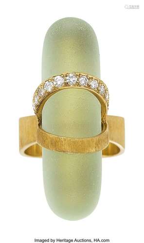 Andrew Grima Aquamarine, Diamond,  Gold Ring, English, circa...