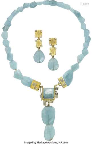 Marco Borghesi Aquamarine, Diamond, Gold Jewelry  Stones: Ca...