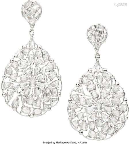 Pejmani Diamond, White Gold Earrings  Stones: Rose-cut diamo...