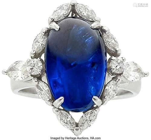 Burma Sapphire, Diamond, Platinum Pendant-Ring  Stones: Sapp...