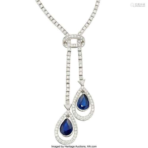 Sophia D. Diamond, Sapphire, Platinum Necklace  Stones: Full...