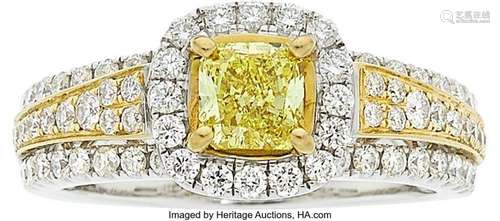 Fancy Intense Yellow Diamond, Diamond, Gold Ring  Stones: Cu...