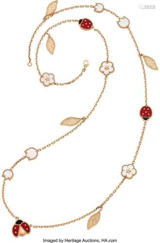 Van Cleef & Arpels Multi-Stone, Rose Gold Necklace  Ston...