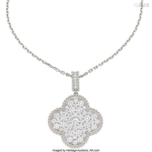 Van Cleef & Arpels Diamond,  White Gold Pendant-Necklace...