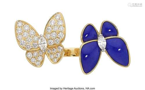 Van Cleef & Arpels Diamond, Lapis Lazuli, Gold Ring  Sto...