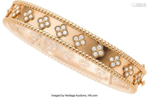 Van Cleef & Arpels Diamond,  Rose Gold Bracelet, French ...