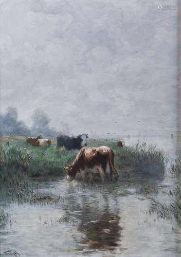 Vrolijk, Jan. Koeien in polderlandschap