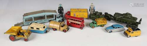 A collection of playworn diecast vehicles