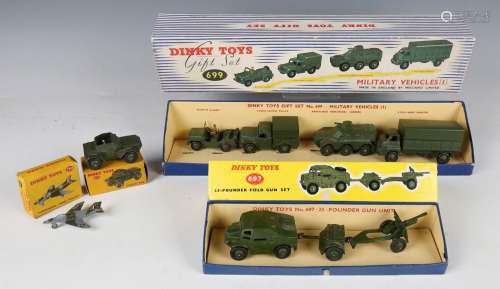 A small collection of Dinky Toys military vehicles