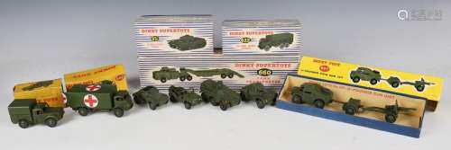 A small collection of Dinky Toys and Supertoys army vehicles