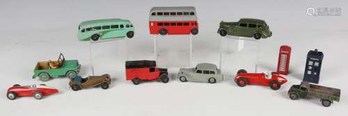 A collection of Dinky Toys vehicles and accessories
