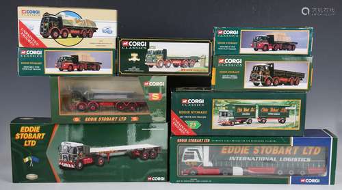 Nine Corgi Eddie Stobart lorries