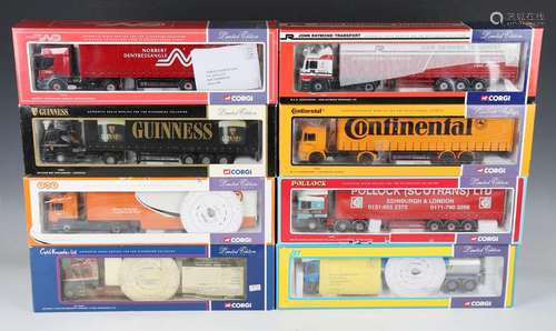 Ten Corgi 1:50 scale articulated curtainside lorries