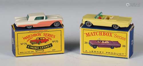 A Matchbox Moko Lesney No. 75 Ford Thunderbird and a Matchbo...