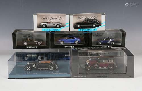 Seven Minichamps 1:43 scale model cars