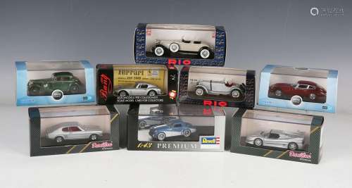 Eight various model cars