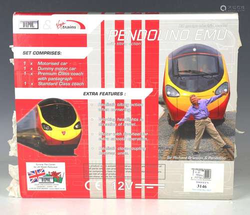 A Dapol gauge OO Virgin Trains Pendolino EMU set and three a...