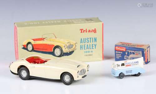 A Tri-ang Minic Push and Go Macleans tube van and a Tri-ang ...