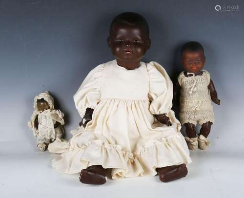 An Armand Marseille bisque head black baby doll