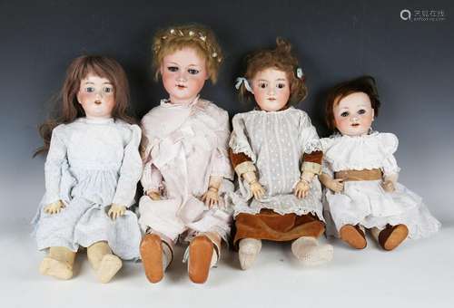 Three Armand Marseille bisque head dolls