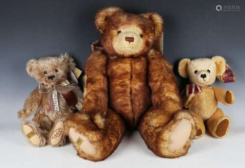 Six modern Merrythought mohair teddy bears