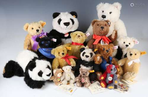 A good collection of modern Steiff teddy bears