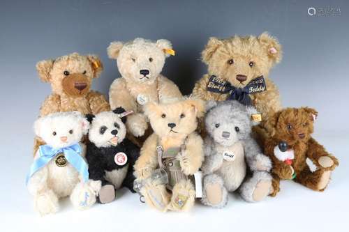 Ten modern Steiff teddy bears