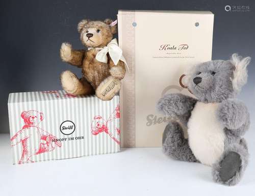 Nine modern Steiff teddy bears