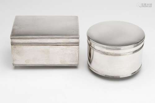 A pair of Dutch silver biscuit boxes