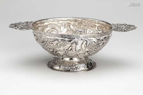 A Dutch silver brandy bowl