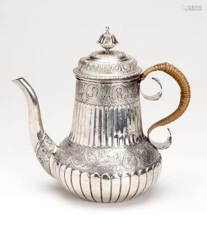 A Dutch silver coffeepot