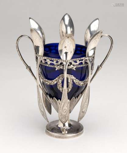 A Dutch silver small sugar vase