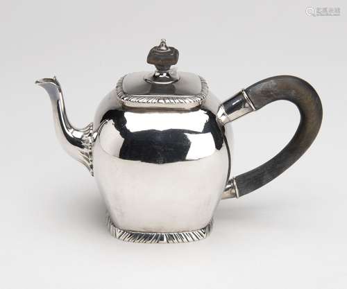 A small Dutch silver teapot