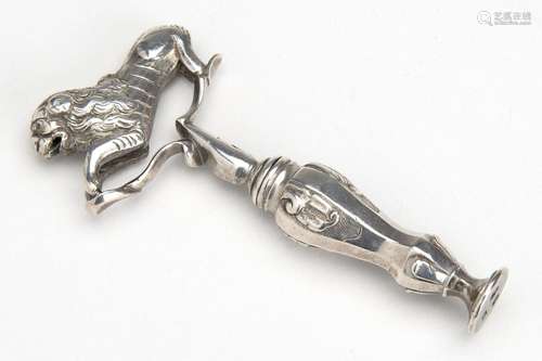 A Dutch silver corkscrew