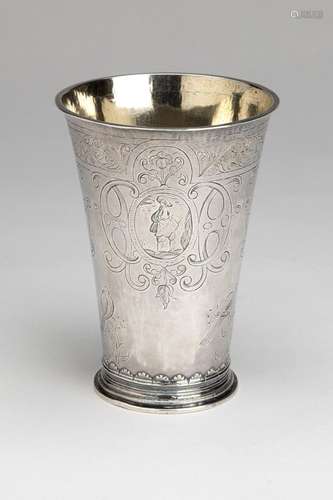 A Dutch silver and gilt beaker