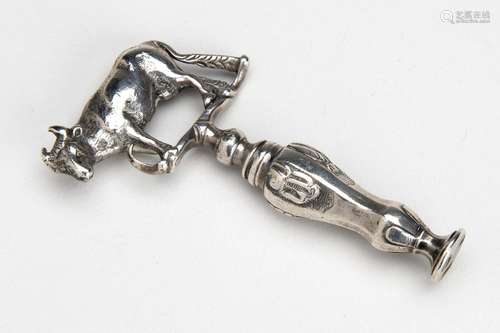 A Dutch silver corkscrew