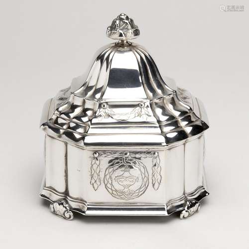 A Dutch silver tobacco jar