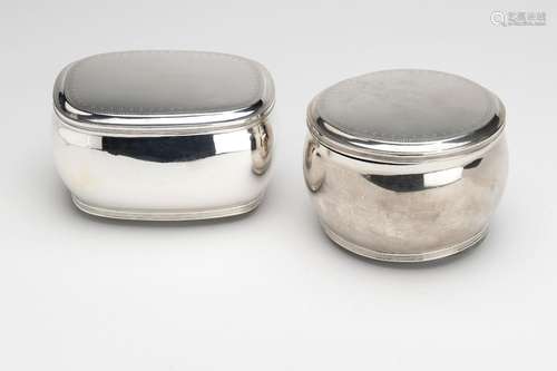 A pair of Dutch silver biscuit boxes